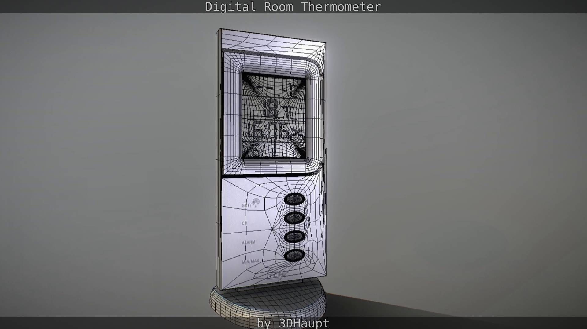 Digital room thermometer Low-poly 3D model_66