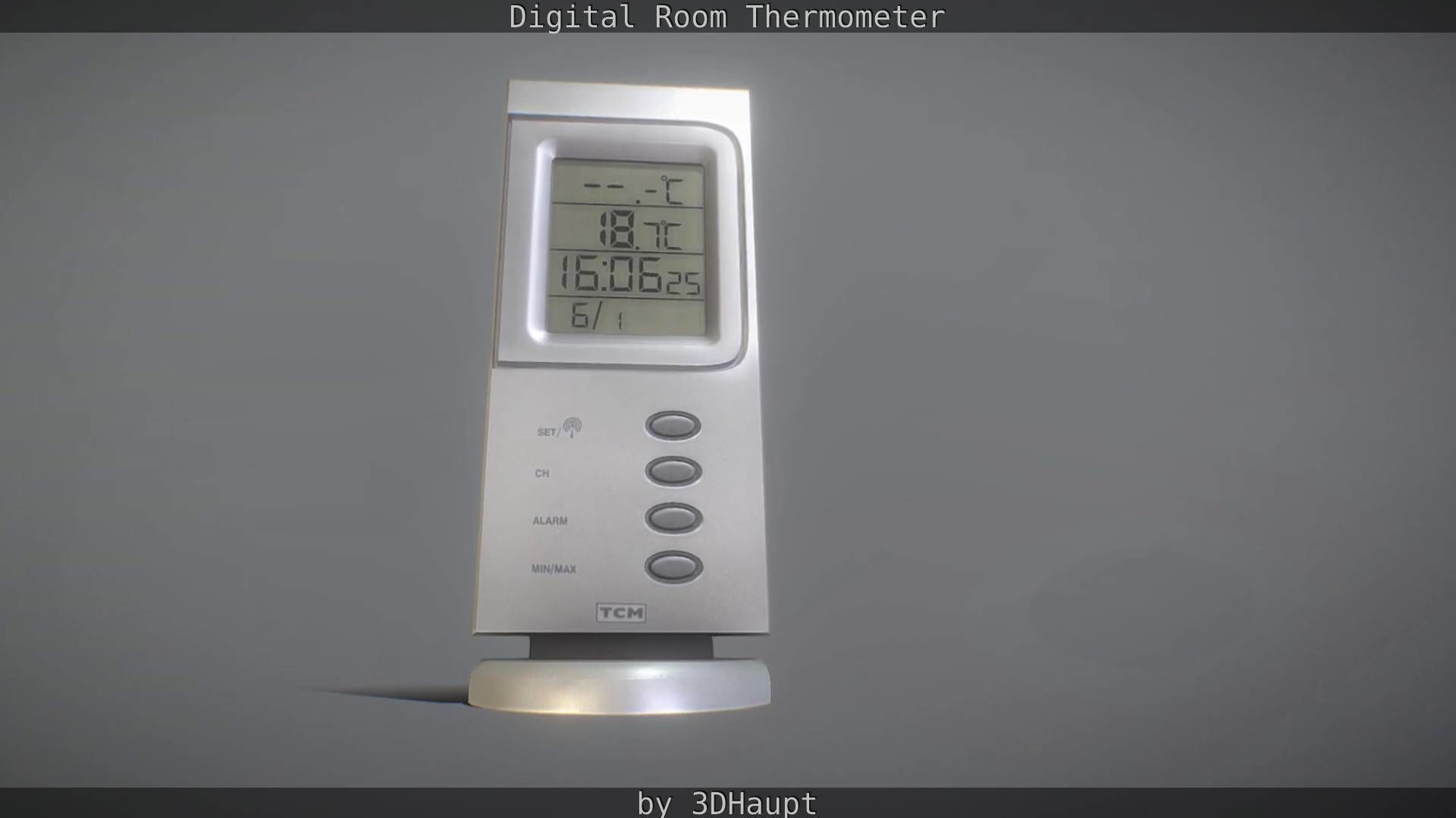 Digital room thermometer Low-poly 3D model_27