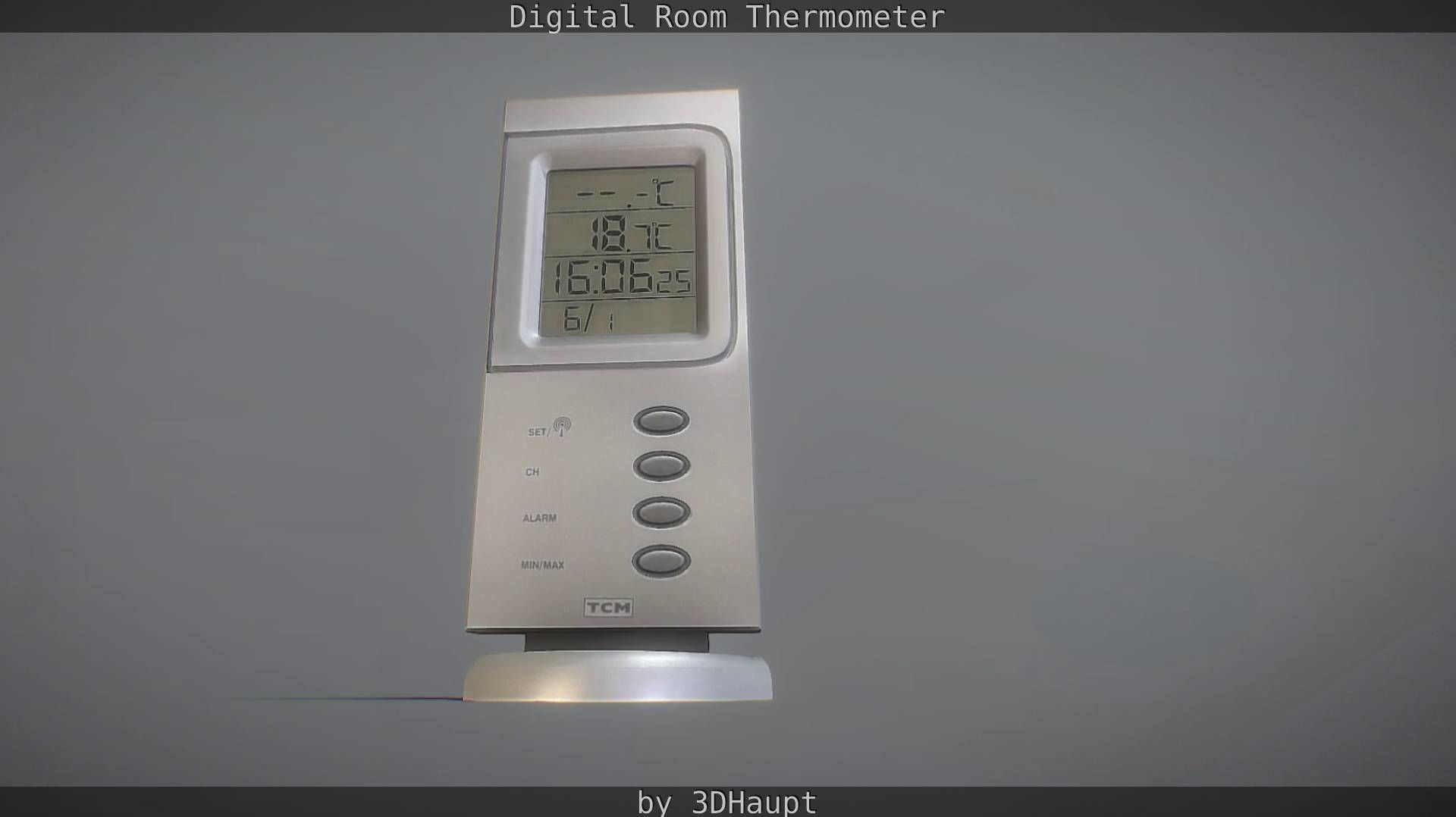 Digital room thermometer Low-poly 3D model_28