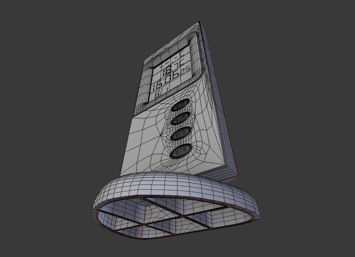 Digital room thermometer Low-poly 3D model_19