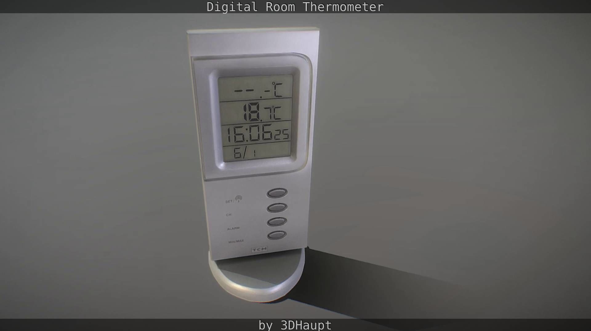 Digital room thermometer Low-poly 3D model_31