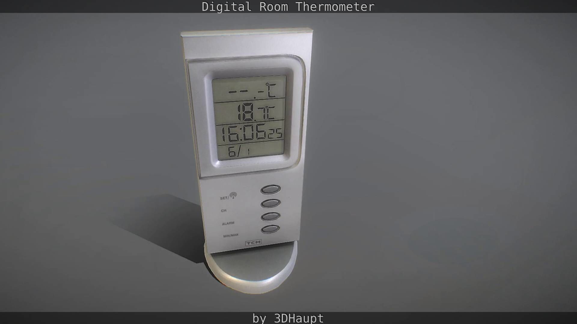 Digital room thermometer Low-poly 3D model_33