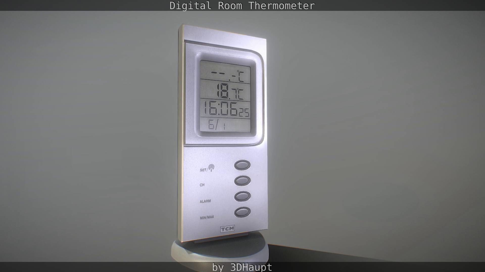 Digital room thermometer Low-poly 3D model_61