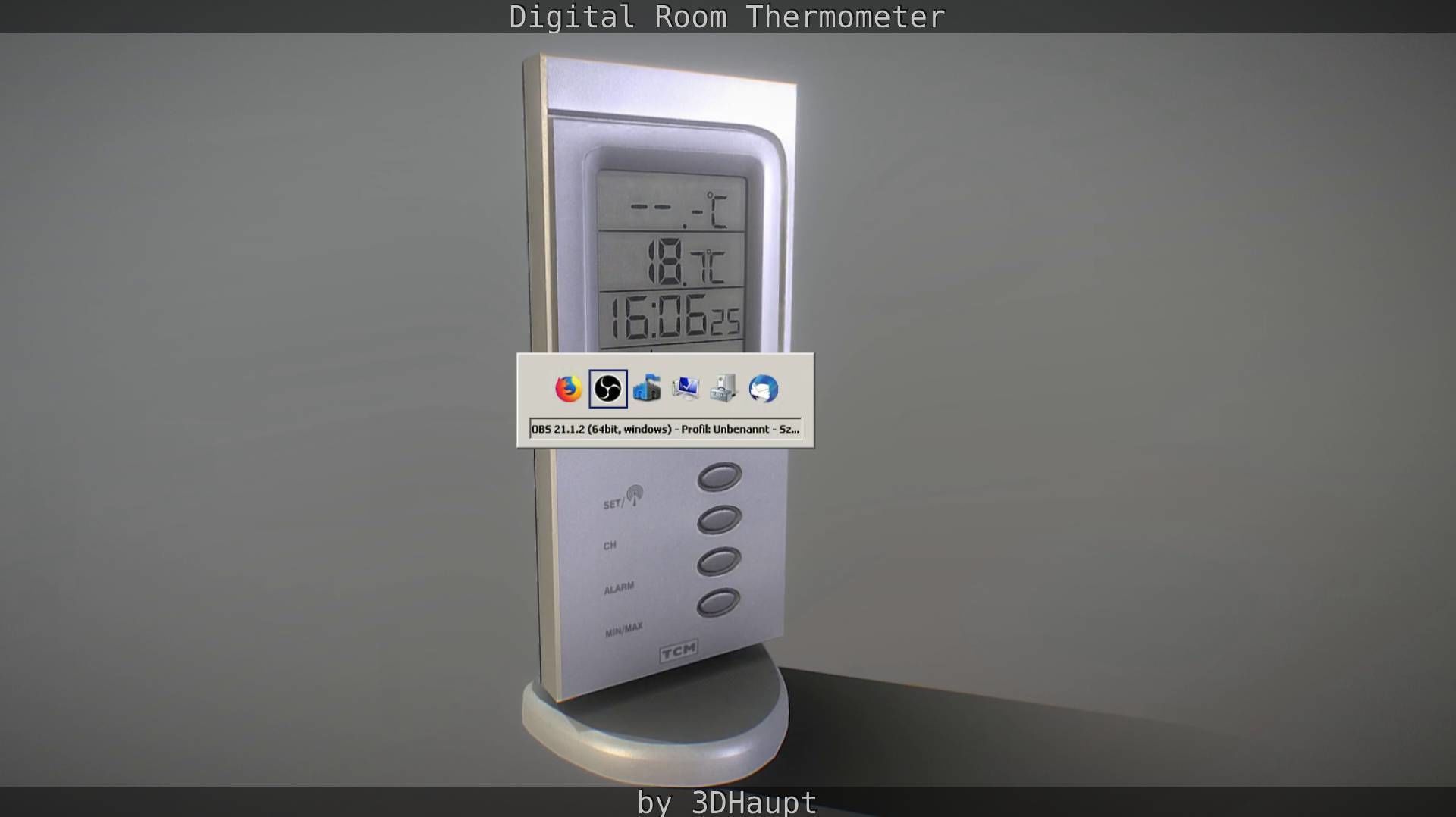 Digital room thermometer Low-poly 3D model_82