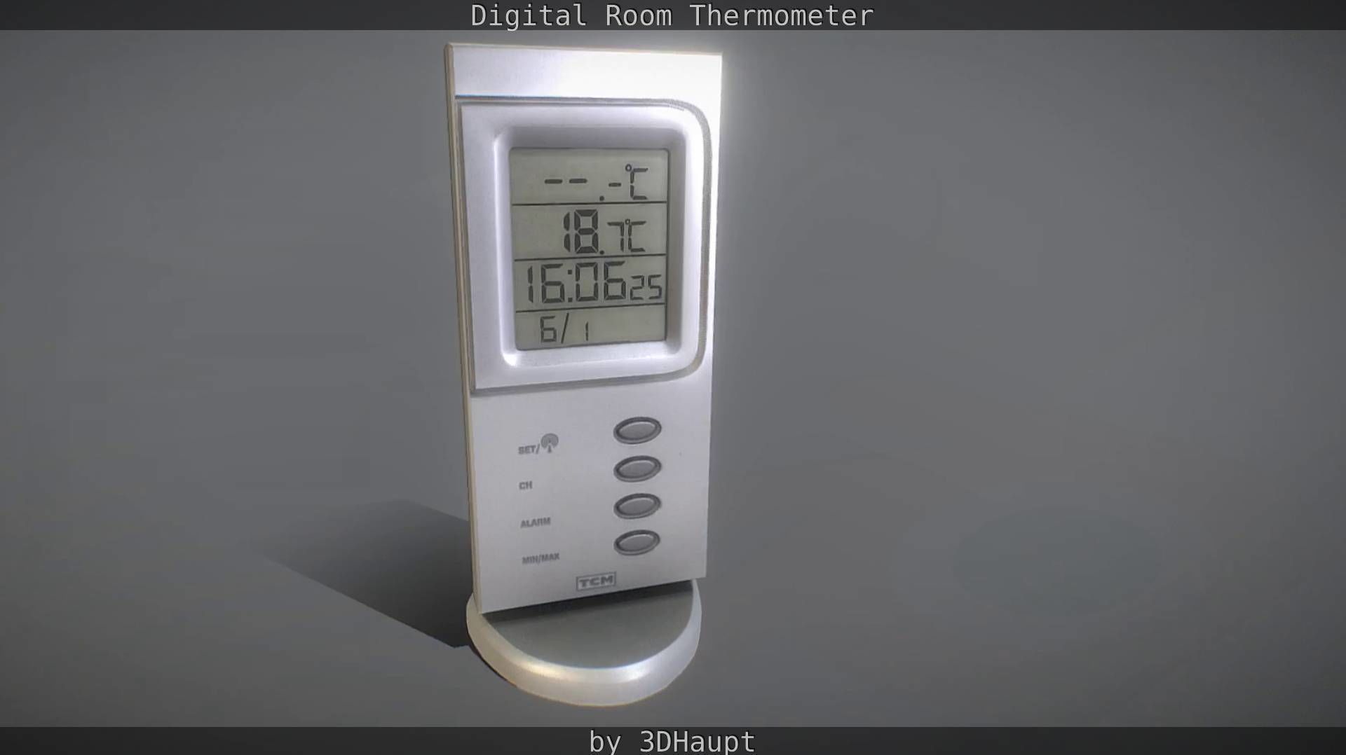 Digital room thermometer Low-poly 3D model_26