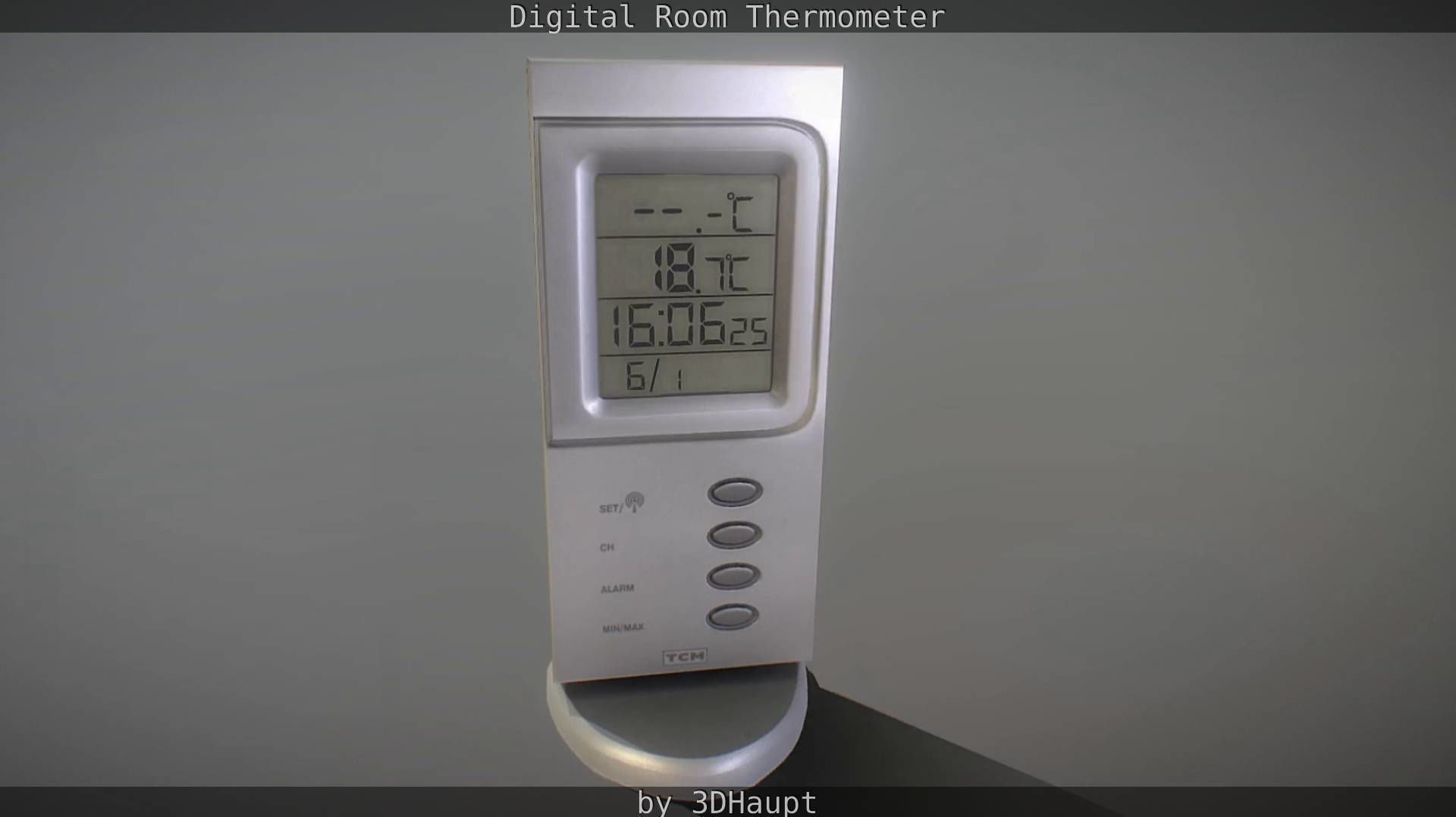 Digital room thermometer Low-poly 3D model_57