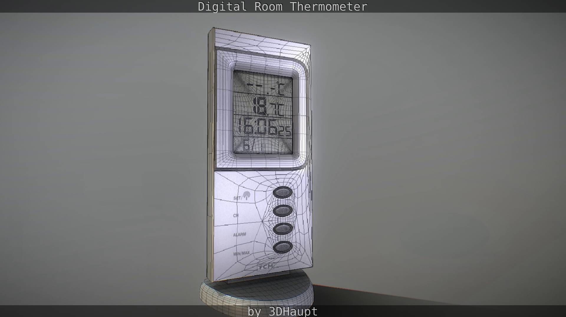 Digital room thermometer Low-poly 3D model_65