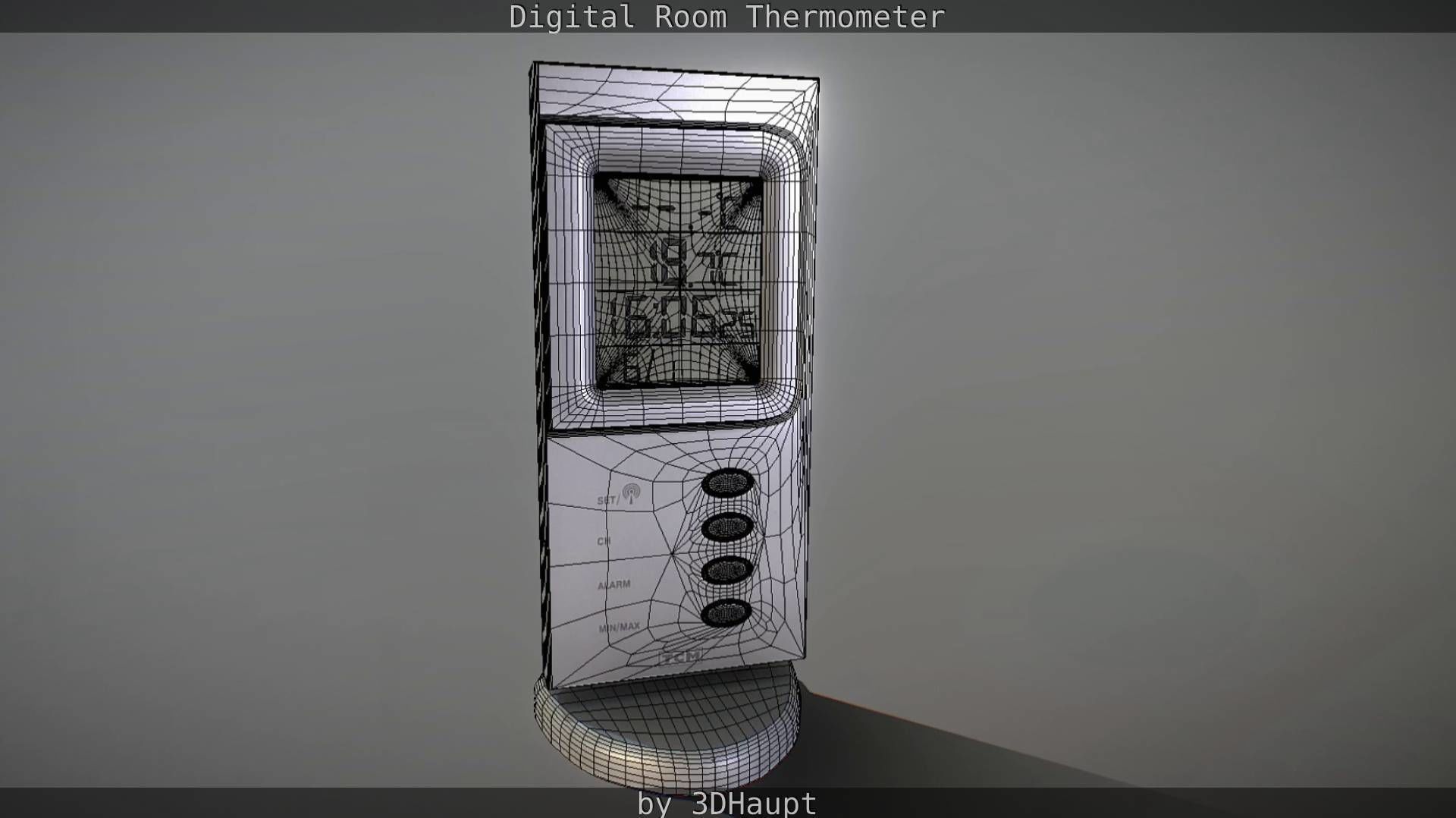 Digital room thermometer Low-poly 3D model_76