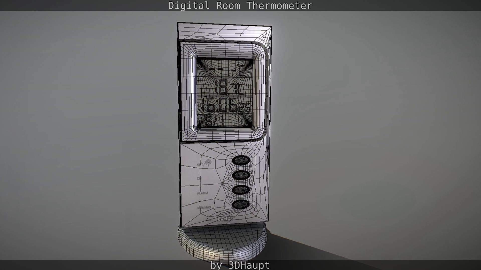 Digital room thermometer Low-poly 3D model_75