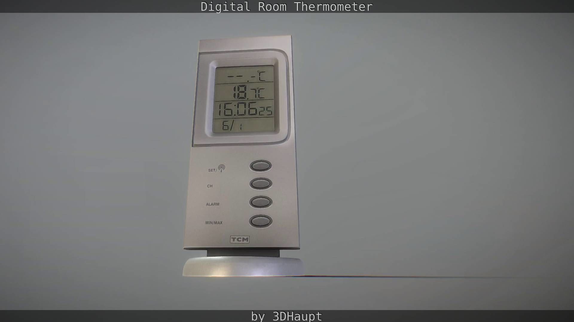 Digital room thermometer Low-poly 3D model_30