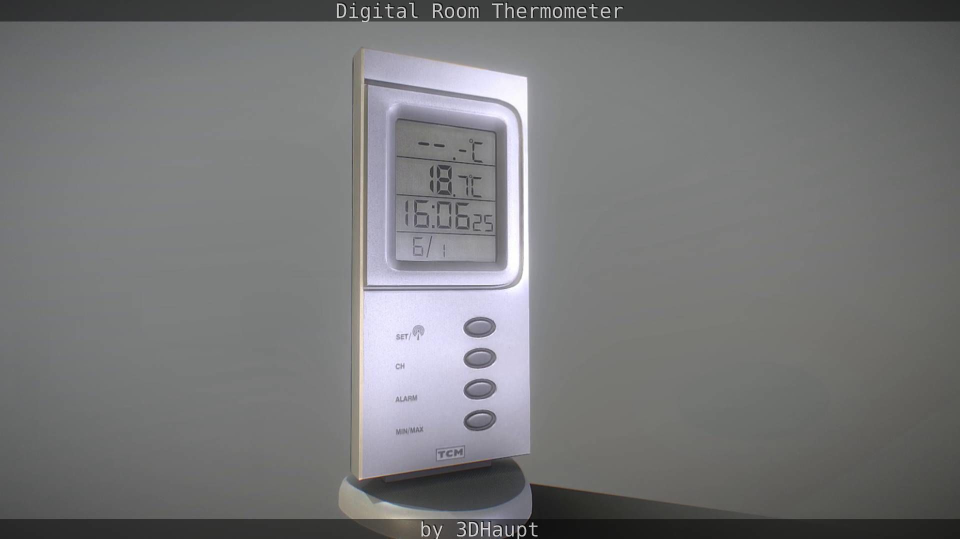 Digital room thermometer Low-poly 3D model_63