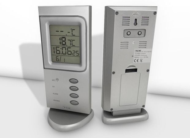 Digital room thermometer Low-poly 3D model_0