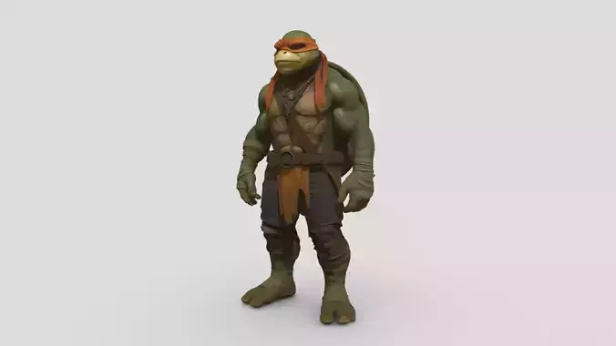 TMNT Michael Angelo Character From 2014 Movie 3D Model