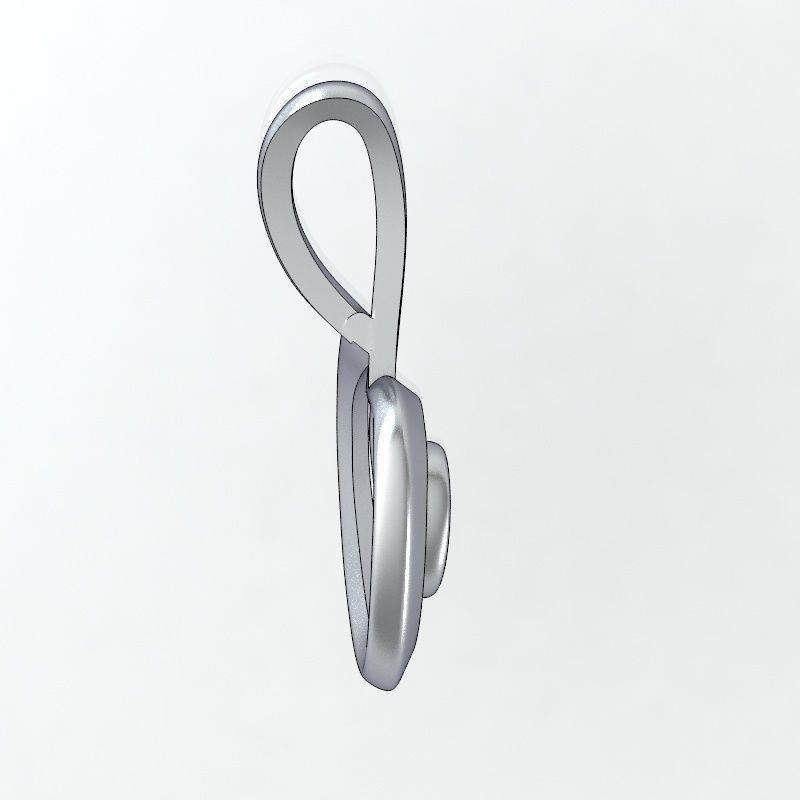 Pendant silver with diamond in center 3D print model_2