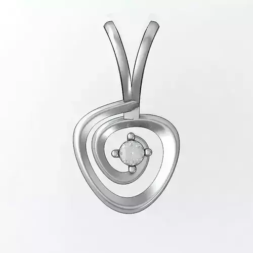 Pendant silver with diamond in center