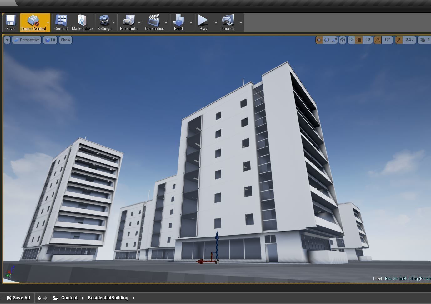 Residential Buildings Set Low-poly 3D model_25