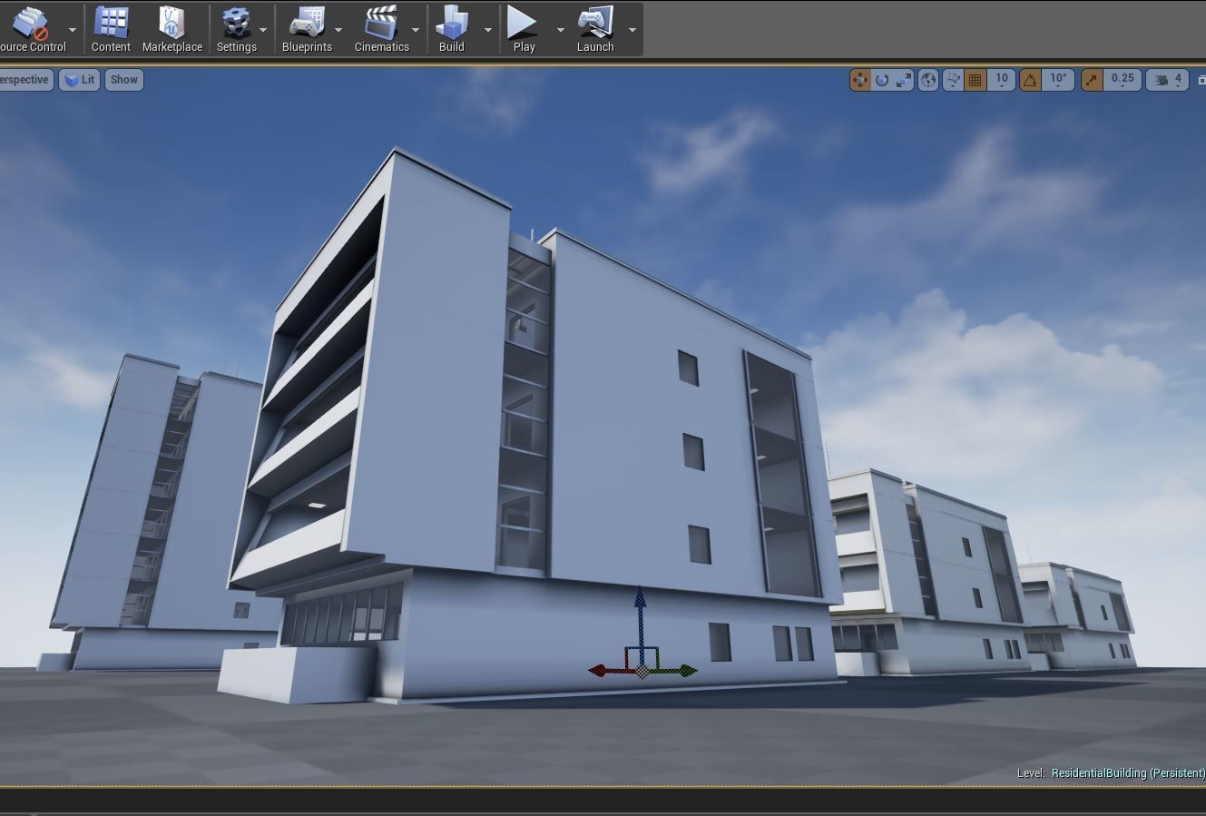 Residential Buildings Set Low-poly 3D model_21