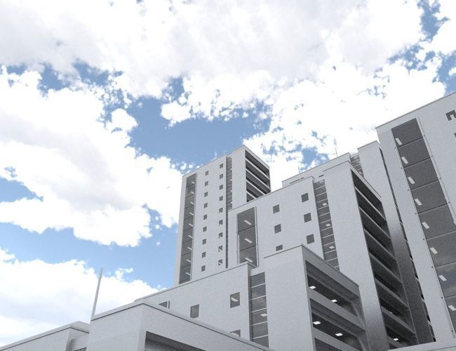 Residential Buildings Set Low-poly 3D model_17