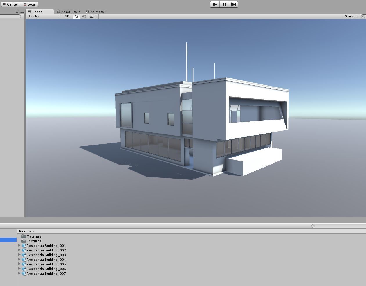 Residential Buildings Set Low-poly 3D model_19