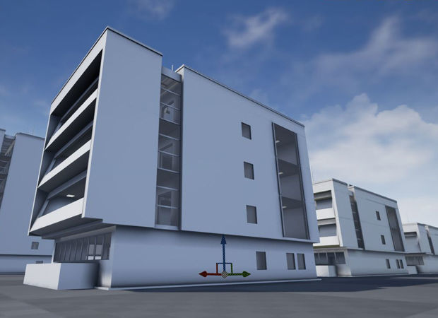 Residential Buildings Set Low-poly 3D model_27