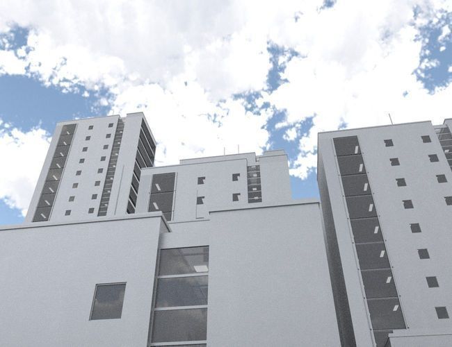 Residential Buildings Set Low-poly 3D model_13