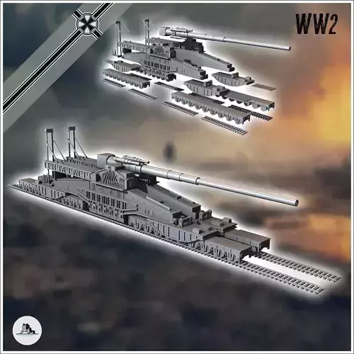 Schwerer Gustav Krupp heavy German railway gun siege artillery 3