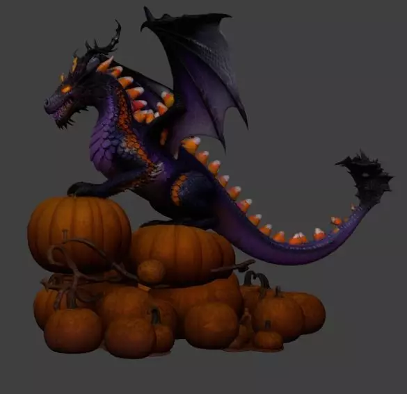 dragon halloween Low-poly 3D model_3