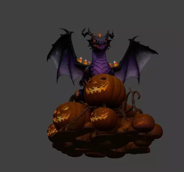 dragon halloween Low-poly 3D model_7