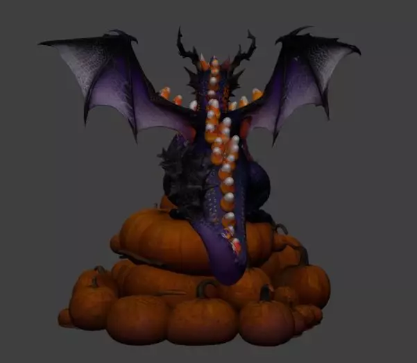 dragon halloween Low-poly 3D model_4