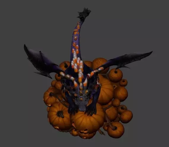 dragon halloween Low-poly 3D model_6
