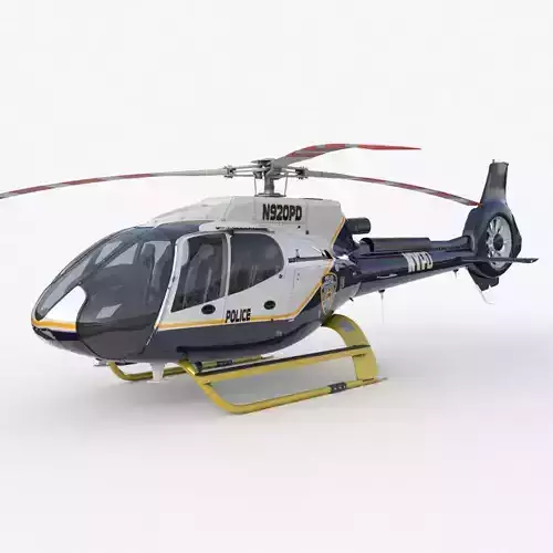 Airbus H130 Police High Detail 3ds max Vray
