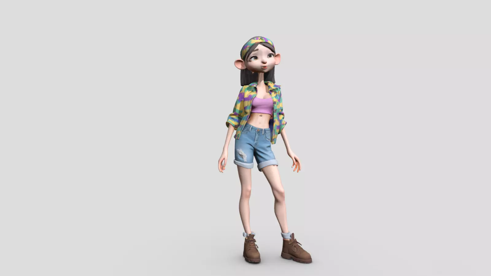 Stylized young woman 3d character 3D Model 3D model_1