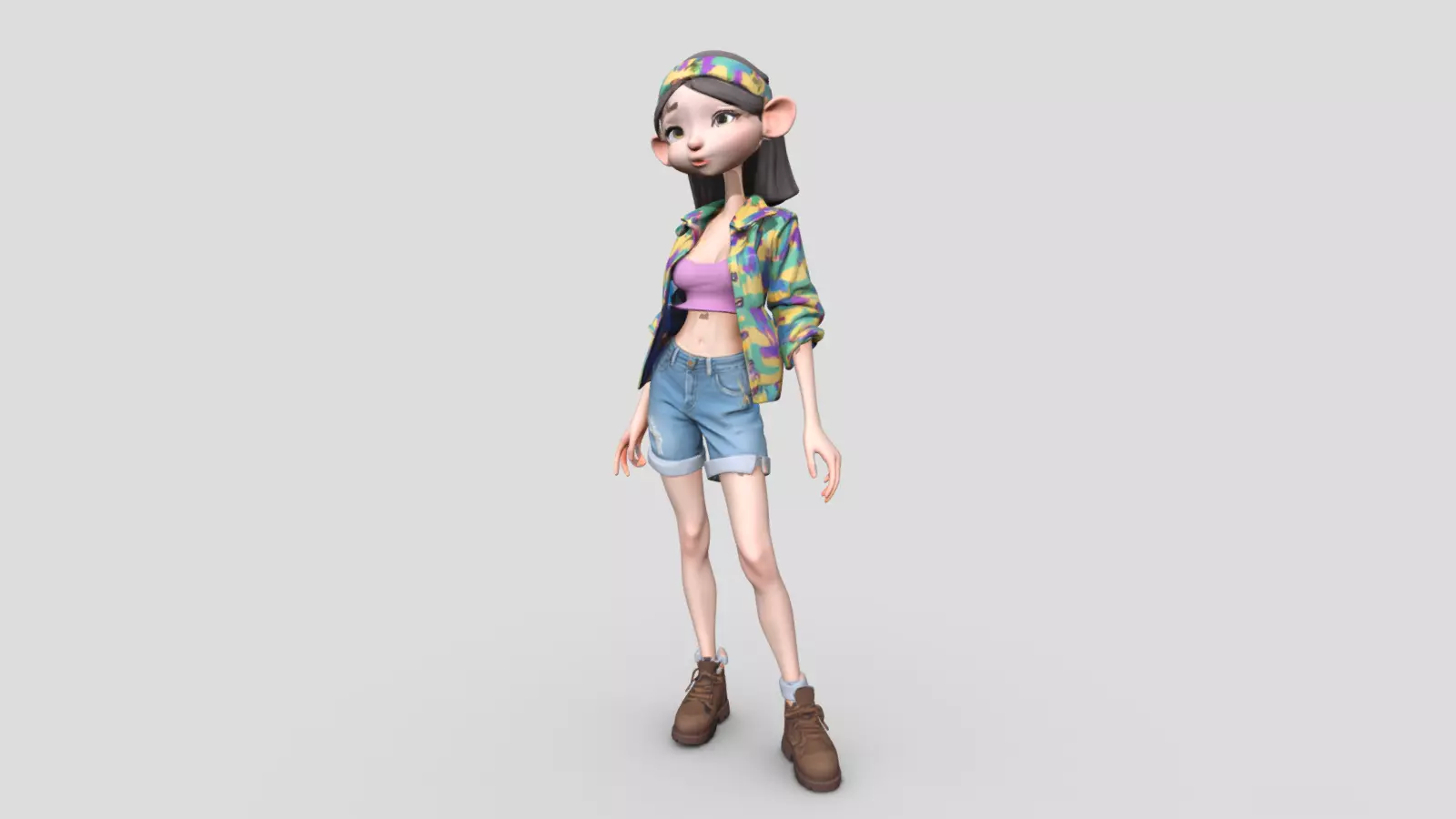 Stylized young woman 3d character 3D Model 3D model_0