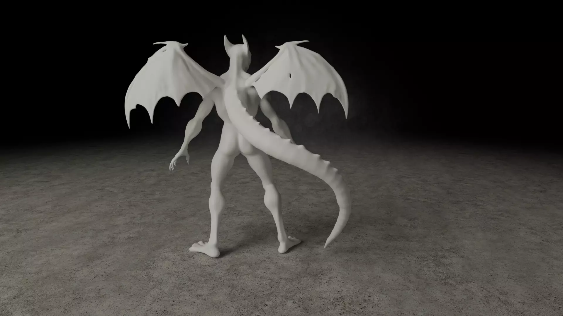 Aetherwyrm Bipedal creature 3D print model_8