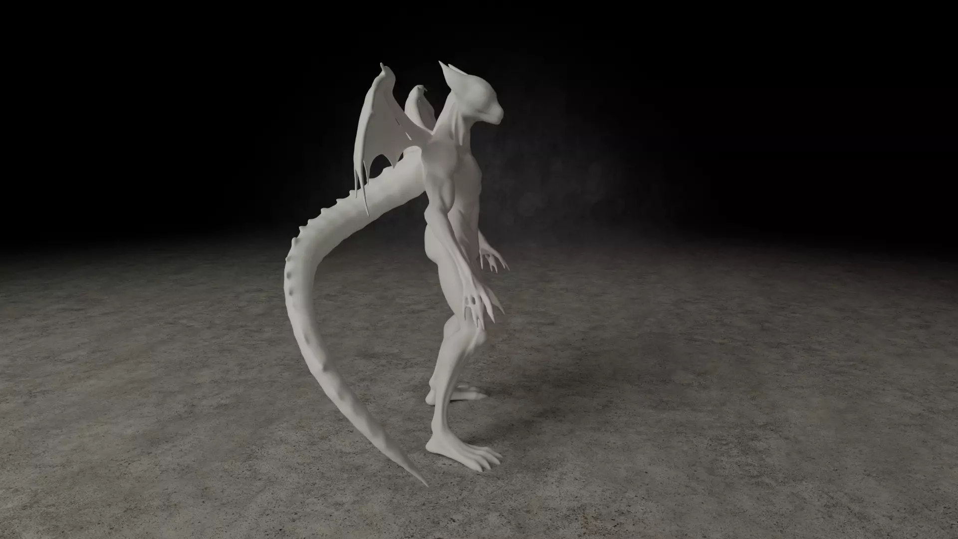 Aetherwyrm Bipedal creature 3D print model_12