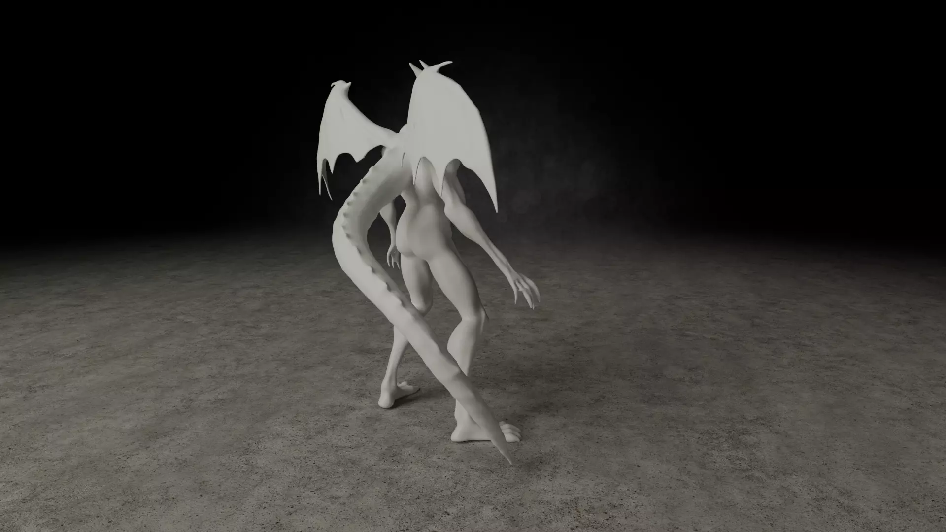 Aetherwyrm Bipedal creature 3D print model_11