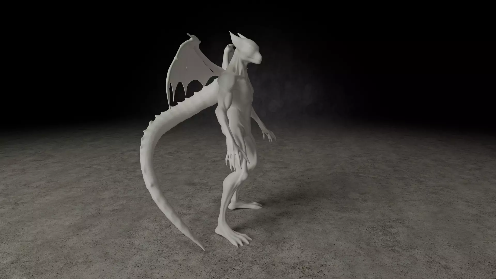 Aetherwyrm Bipedal creature 3D print model_13