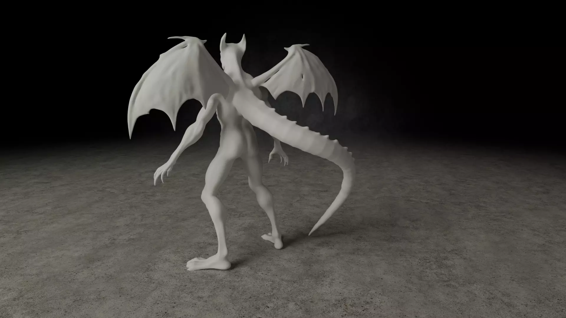 Aetherwyrm Bipedal creature 3D print model_7