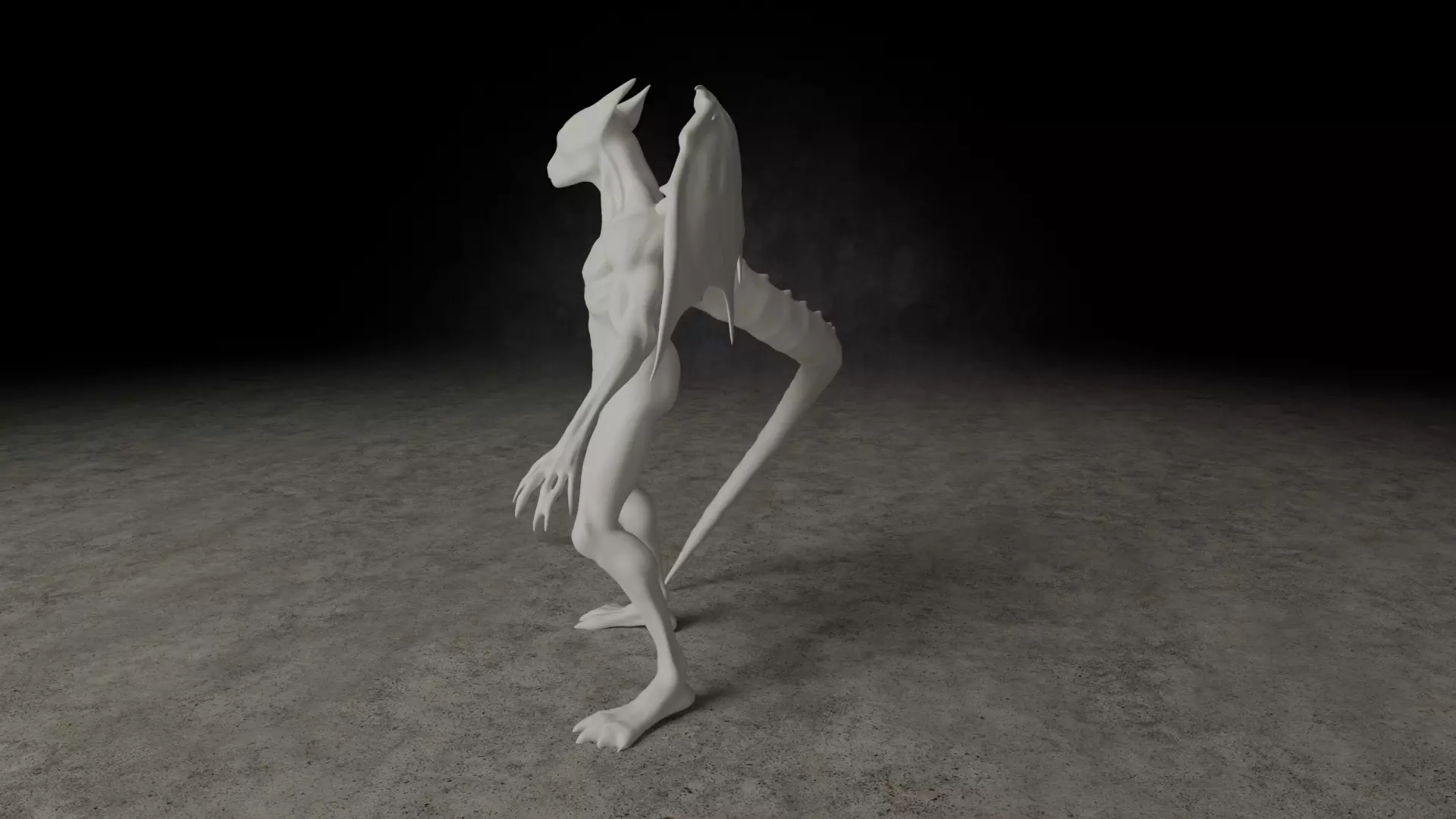 Aetherwyrm Bipedal creature 3D print model_4