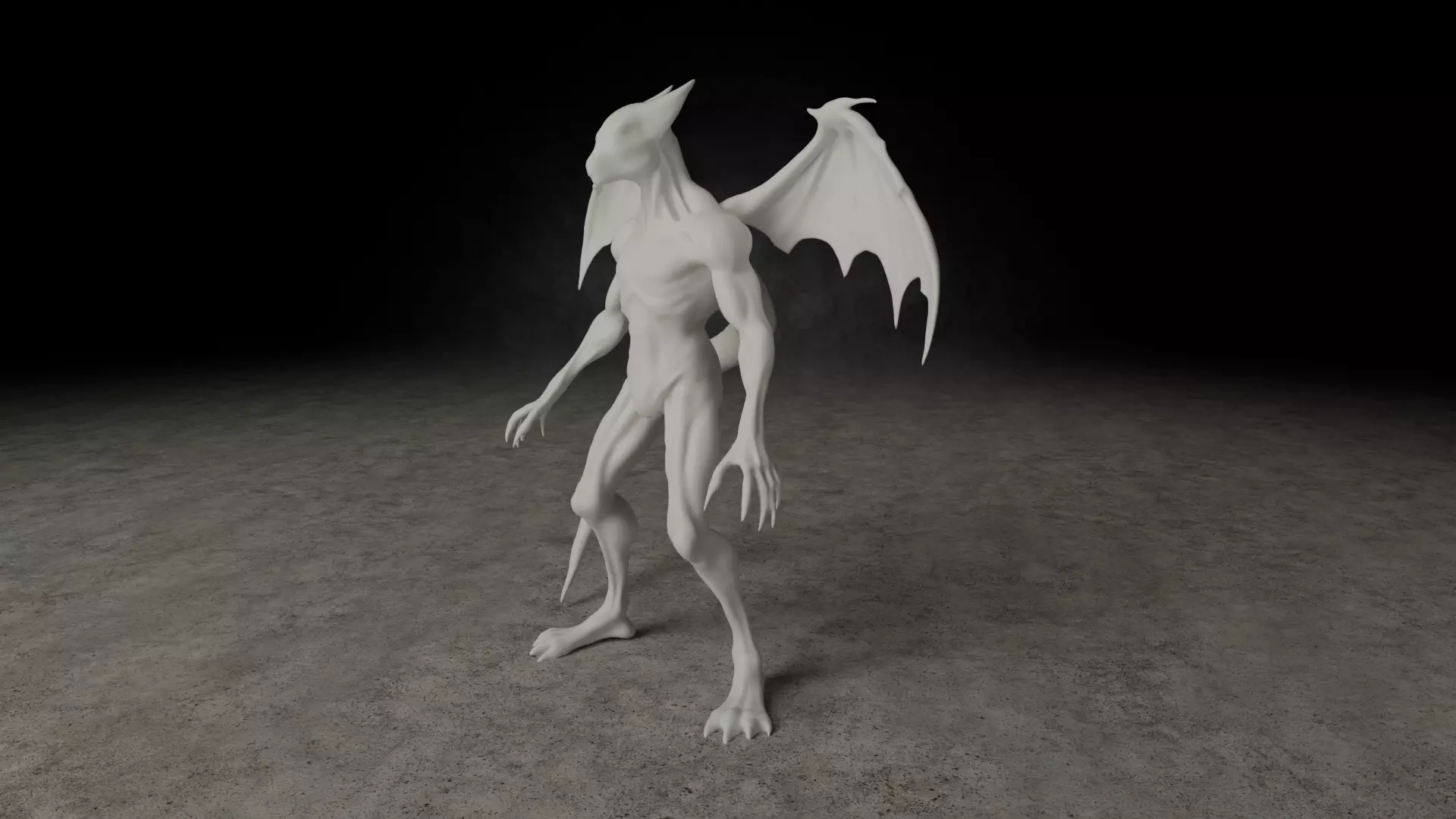 Aetherwyrm Bipedal creature 3D print model_3