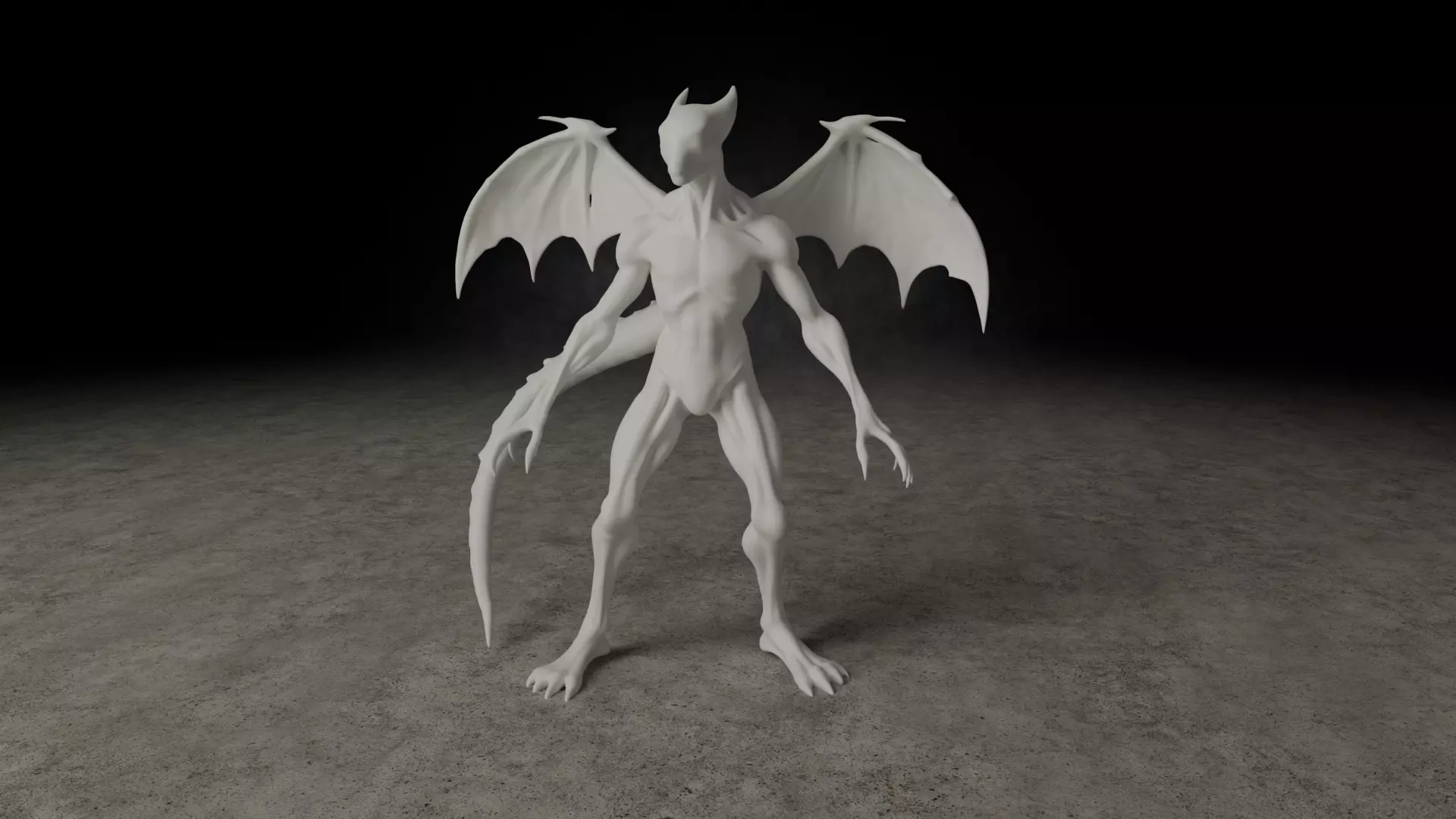 Aetherwyrm Bipedal creature 3D print model_1