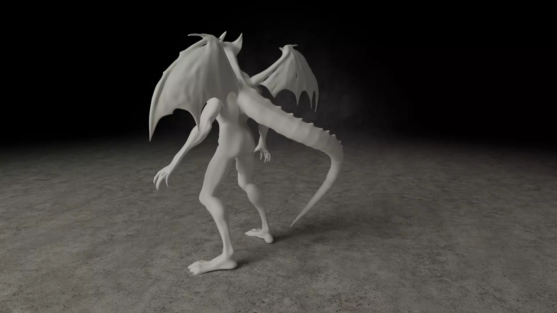 Aetherwyrm Bipedal creature 3D print model_6