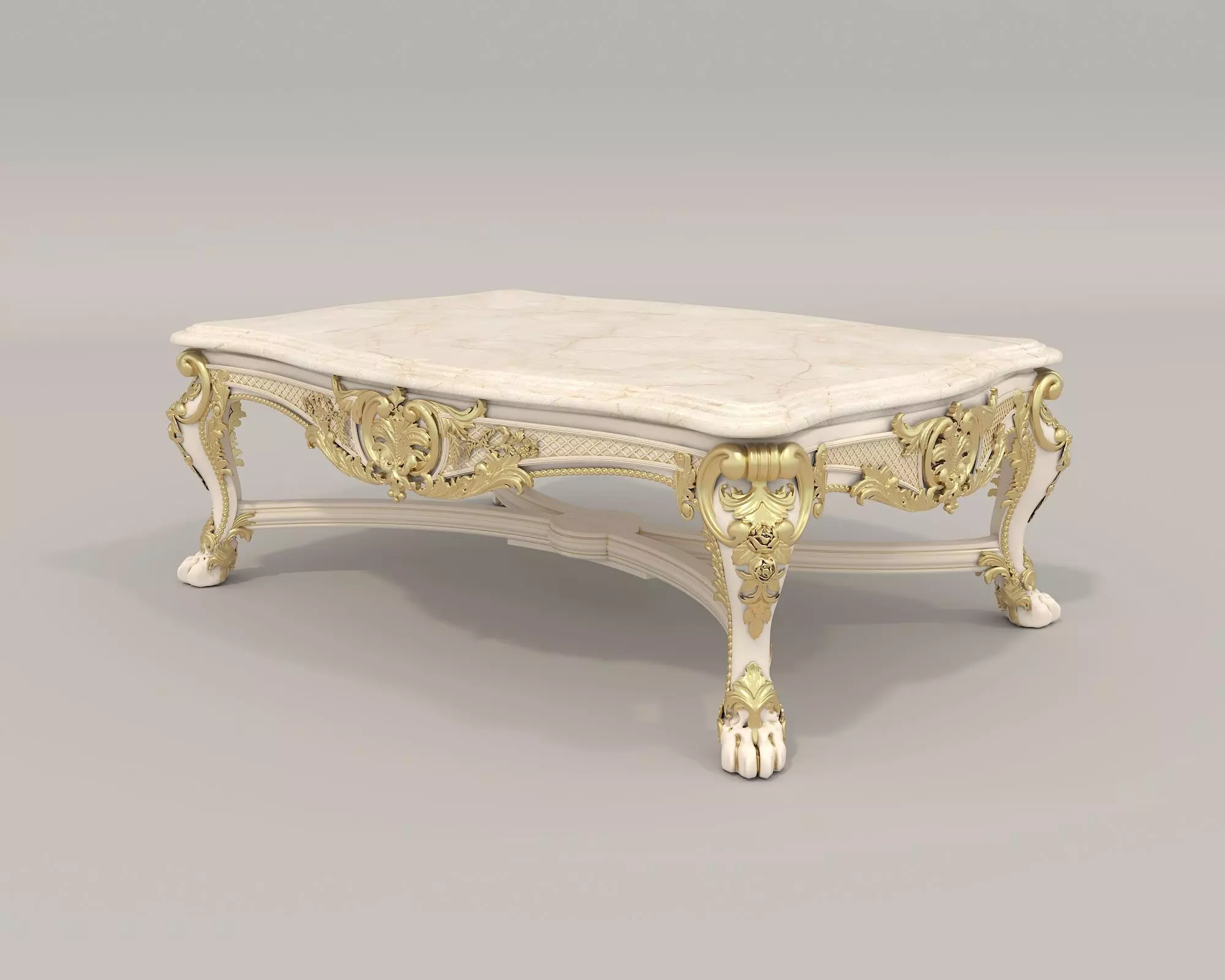 Classic European style Sofa and Armchair set 2 3D model_6