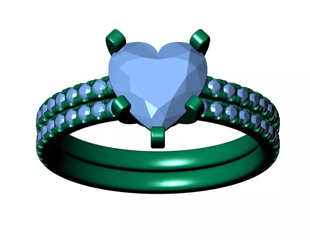 Heart Engagement Ring 3D print model_12