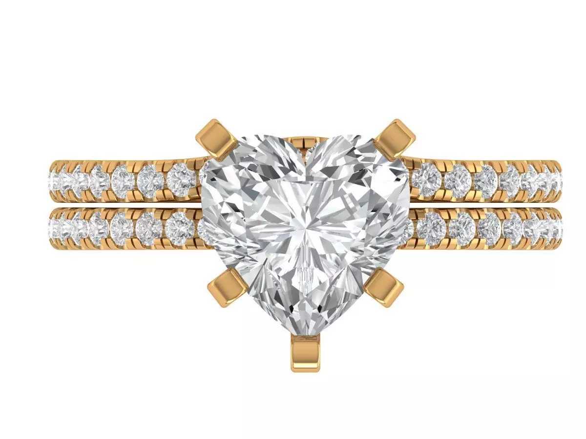 Heart Engagement Ring 3D print model_4