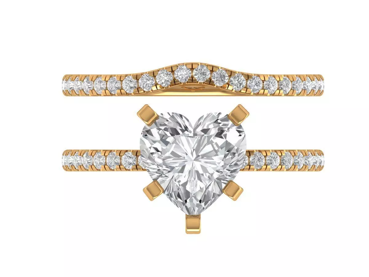 Heart Engagement Ring 3D print model_1