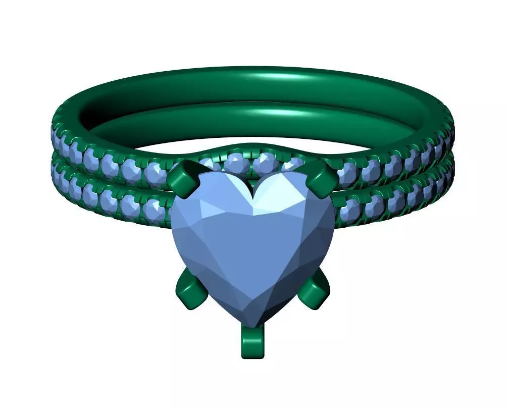 Heart Engagement Ring 3D print model_11