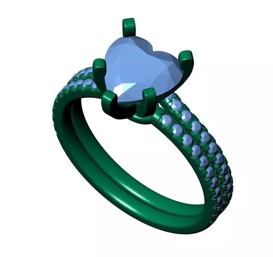 Heart Engagement Ring 3D print model_6