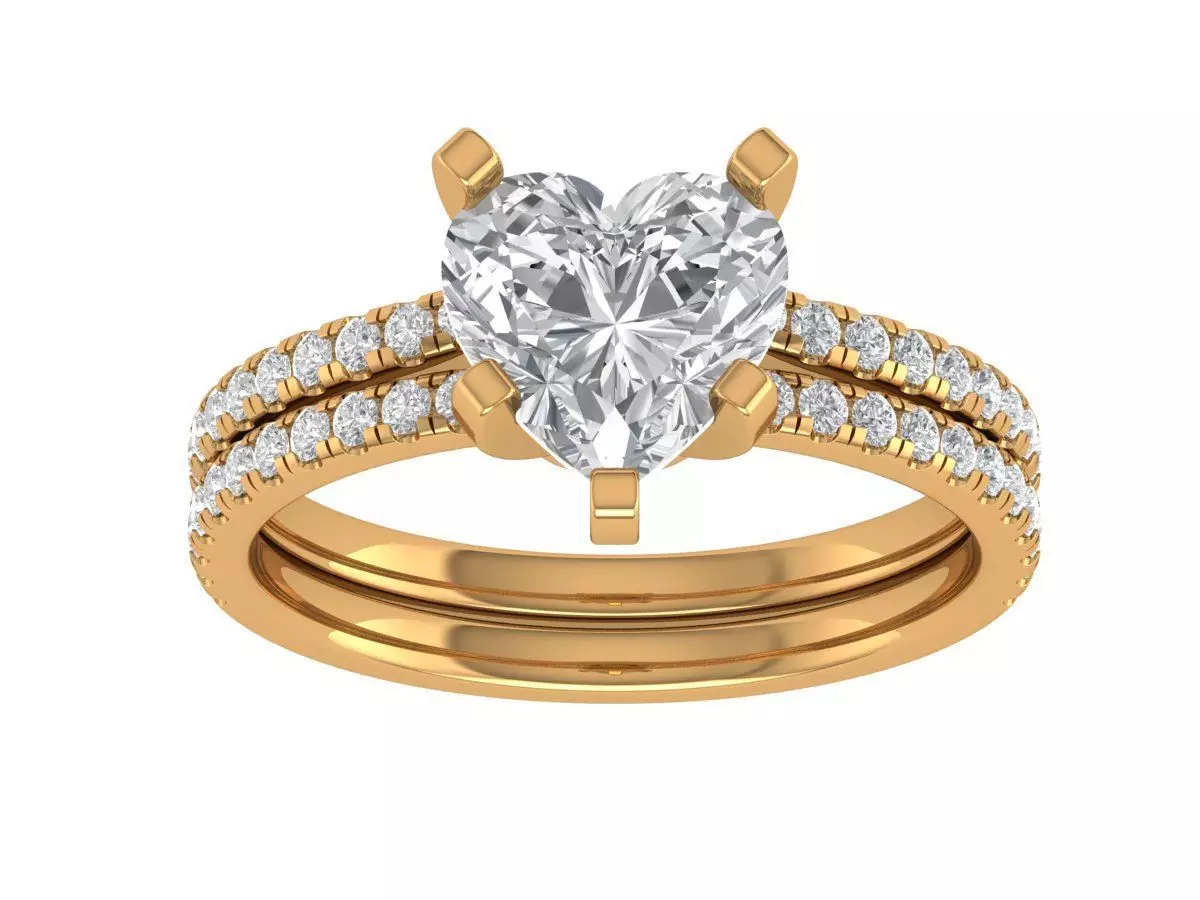 Heart Engagement Ring 3D print model_5