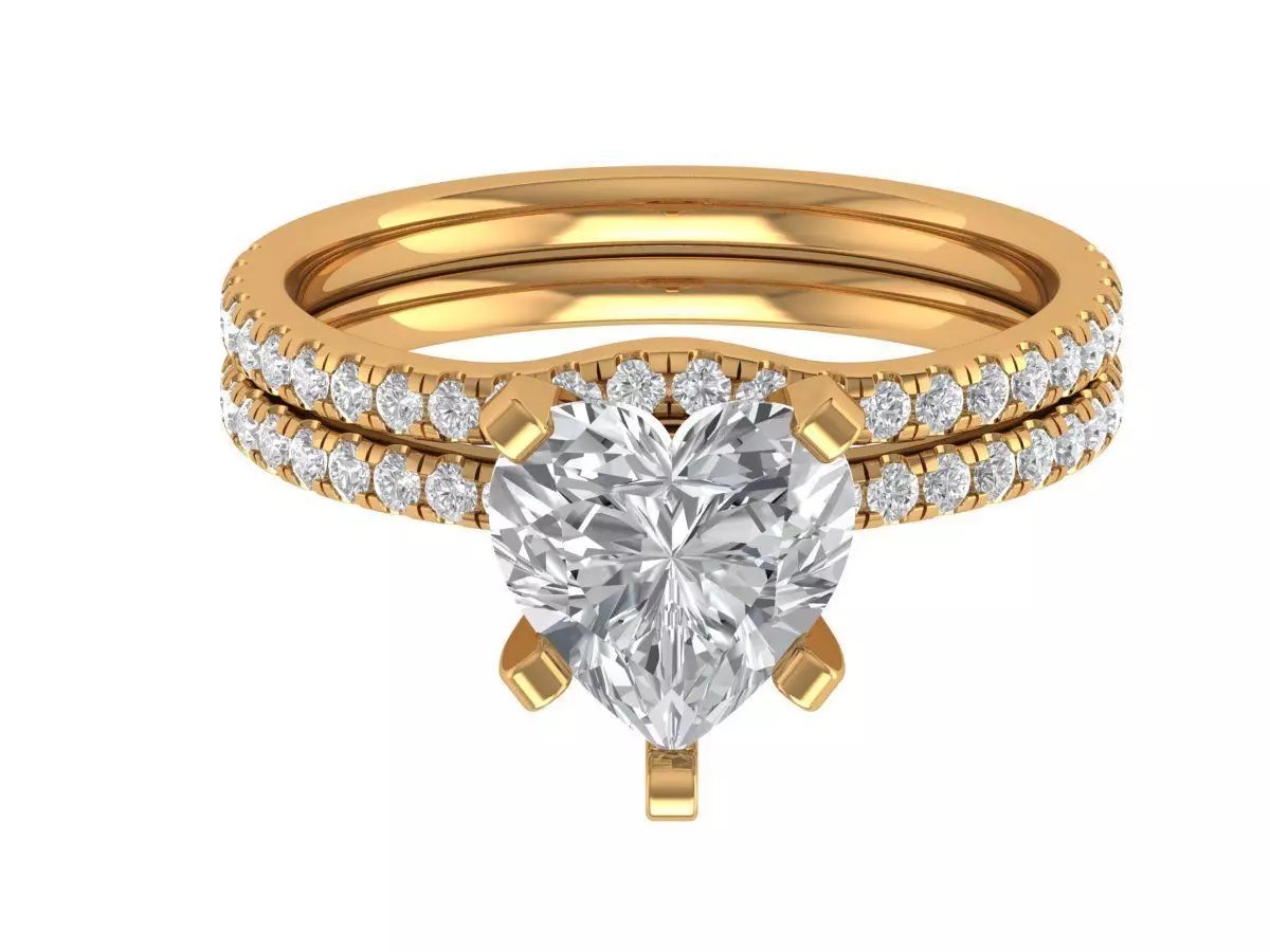 Heart Engagement Ring 3D print model_0